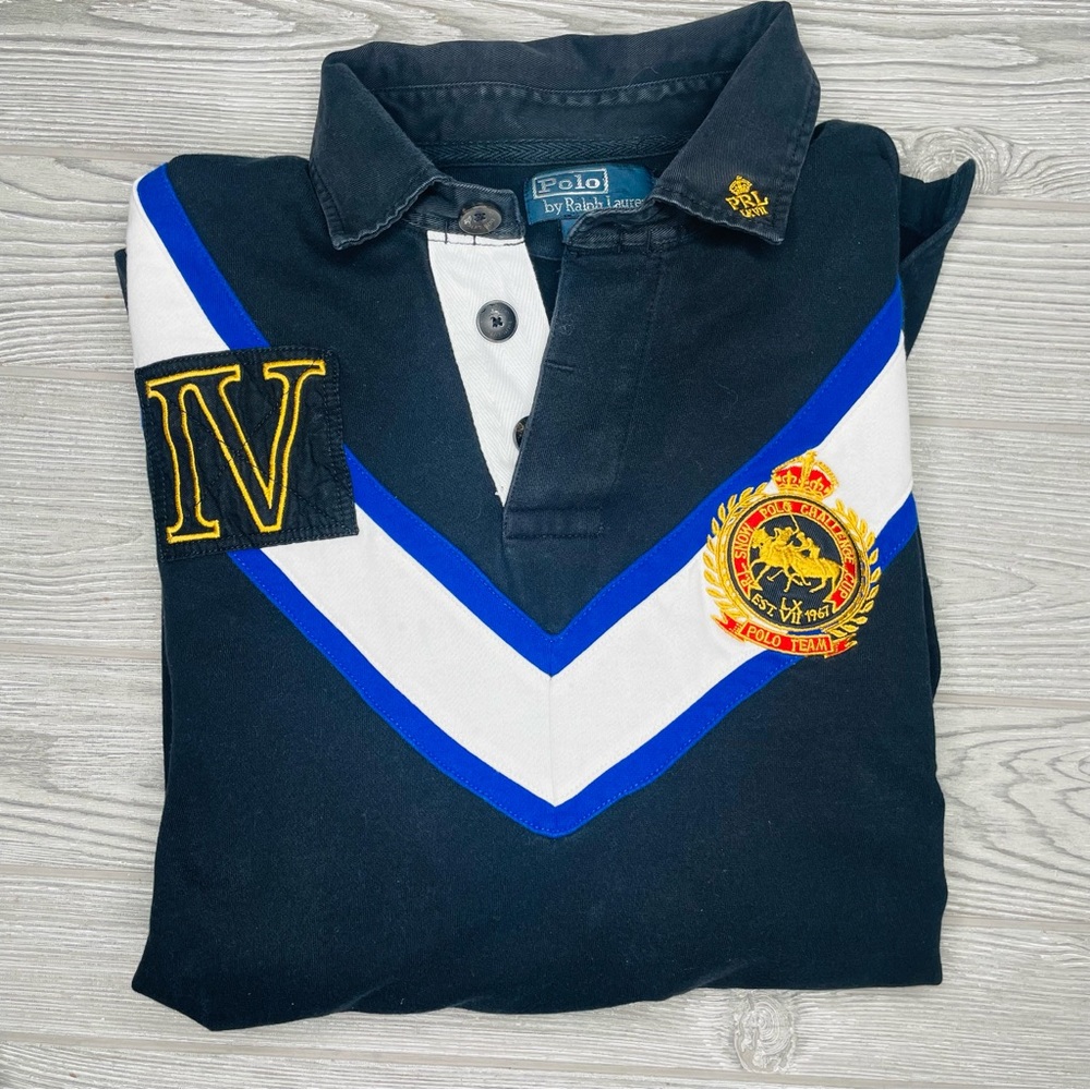 vintage polo Ralph Lauren lacrosse long sleeve collared sweatshirt xl custom fit
